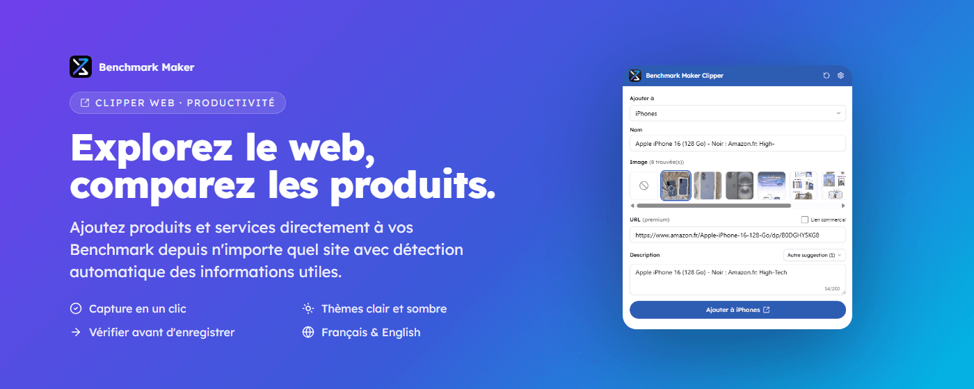 Découvrez l'extension Benchmark Maker